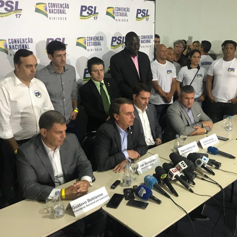 Jair Bolsonaro foi escolhido o candidato do PSL à Presidência da República Jair Bolsonaro foi escolhido o candidato do PSL à Presidência da República