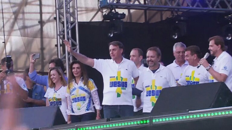 O presidente Jair Bolsonaro durante a 27ª Marcha para Jesus O presidente Jair Bolsonaro durante a 27ª Marcha para Jesus