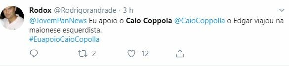 Internautas apoiaram Caio Coppolla após discussão no Morning Show Internautas apoiaram Caio Coppolla após discussão no Morning Show
