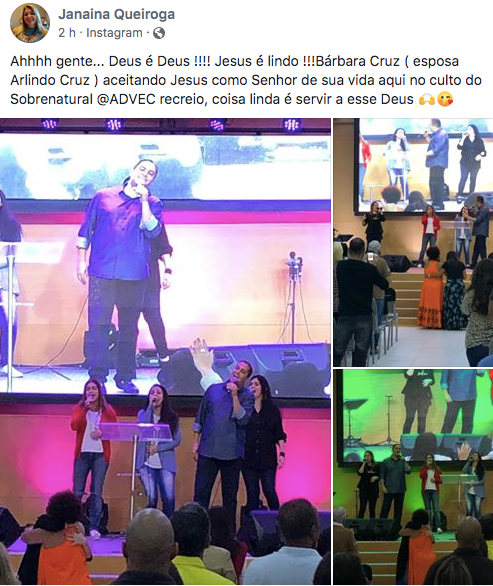 Arlindo Cruz e esposa vão a culto e ela aceita a Jesus Arlindo Cruz e esposa vão a culto e ela aceita a Jesus