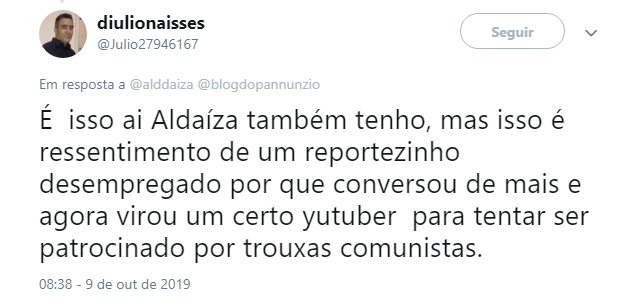 Jornalista critica Bolsonaro e é alvo de críticas em rede social Jornalista critica Bolsonaro e é alvo de críticas em rede social