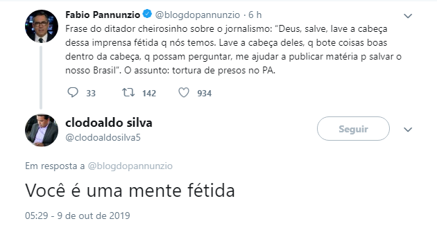 Jornalista critica Bolsonaro e é alvo de críticas em rede social Jornalista critica Bolsonaro e é alvo de críticas em rede social
