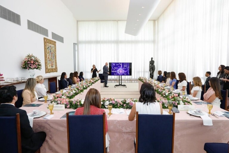 Michelle Bolsonaro se reuniu com primeiras-damas de estados brasileiros Michelle Bolsonaro se reuniu com primeiras-damas de estados brasileiros