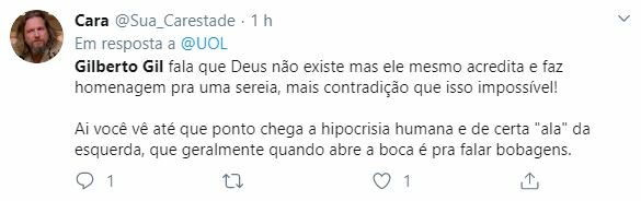 Internautas criticaram fala de Gilberto Gil Internautas criticaram fala de Gilberto Gil