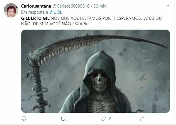 Internautas criticaram fala de Gilberto Gil Internautas criticaram fala de Gilberto Gil