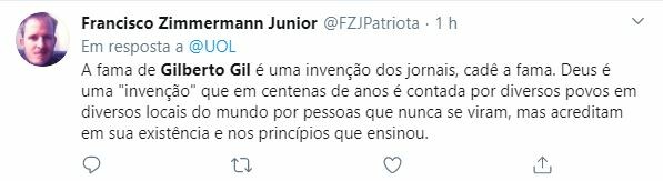 Internautas criticaram fala de Gilberto Gil Internautas criticaram fala de Gilberto Gil