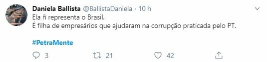 Internautas repudiaram ataques da cineasta a Bolsonaro Internautas repudiaram ataques da cineasta a Bolsonaro