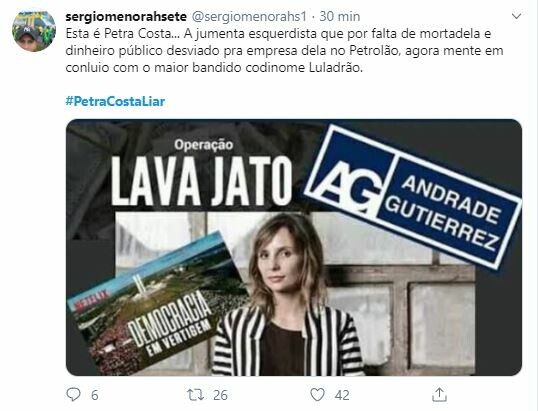 Internautas repudiaram ataques da cineasta a Bolsonaro Internautas repudiaram ataques da cineasta a Bolsonaro