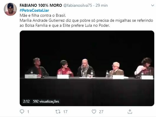 Internautas repudiaram ataques da cineasta a Bolsonaro Internautas repudiaram ataques da cineasta a Bolsonaro