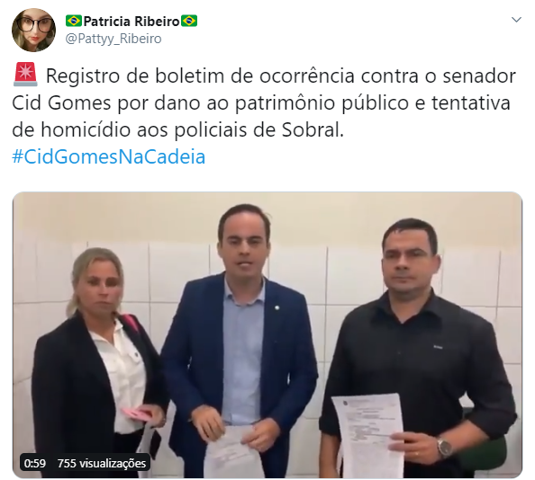 Senador Cid Gomes foi alvo de boletim de ocorrência. Internet pede a prisão do parlamentar Senador Cid Gomes foi alvo de boletim de ocorrência. Internet pede a prisão do parlamentar