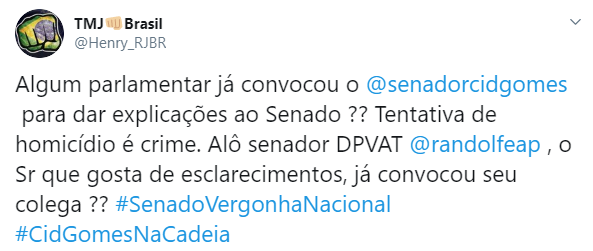 Senador Cid Gomes foi alvo de boletim de ocorrência. Internet pede a prisão do parlamentar Senador Cid Gomes foi alvo de boletim de ocorrência. Internet pede a prisão do parlamentar