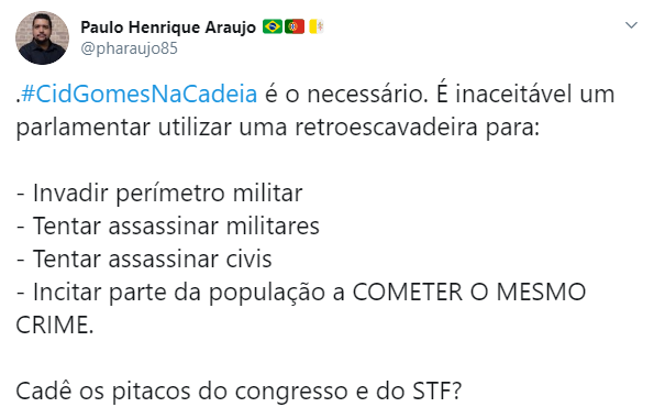 Senador Cid Gomes foi alvo de boletim de ocorrência. Internet pede a prisão do parlamentar Senador Cid Gomes foi alvo de boletim de ocorrência. Internet pede a prisão do parlamentar