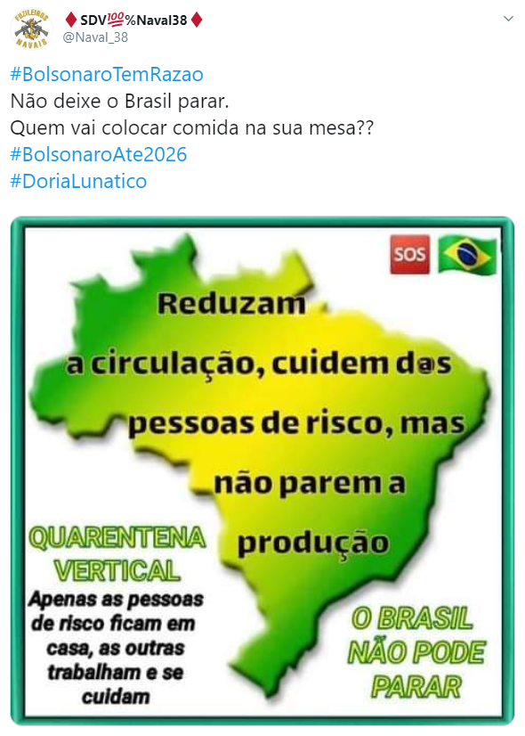 Usuários de redes sociais dão apoio ao presidente Jair Bolsonaro Usuários de redes sociais dão apoio ao presidente Jair Bolsonaro