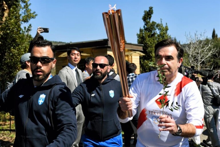 Cerimônia de acendimento do tocha das Olimpíadas de Tóquio