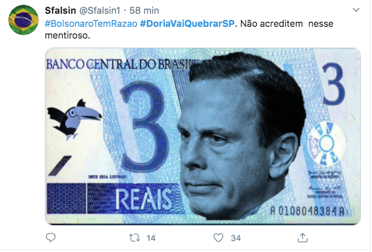 Usuários de rede social defendem que #DoriaVaiQuebrarSP Usuários de rede social defendem que #DoriaVaiQuebrarSP