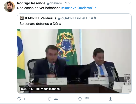 Usuários de rede social defendem que #DoriaVaiQuebrarSP Usuários de rede social defendem que #DoriaVaiQuebrarSP