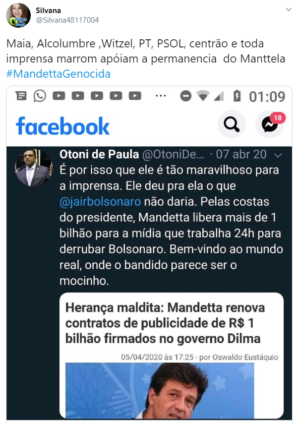 Web diz #MandettaGenocida por decreto sobre cloroquina