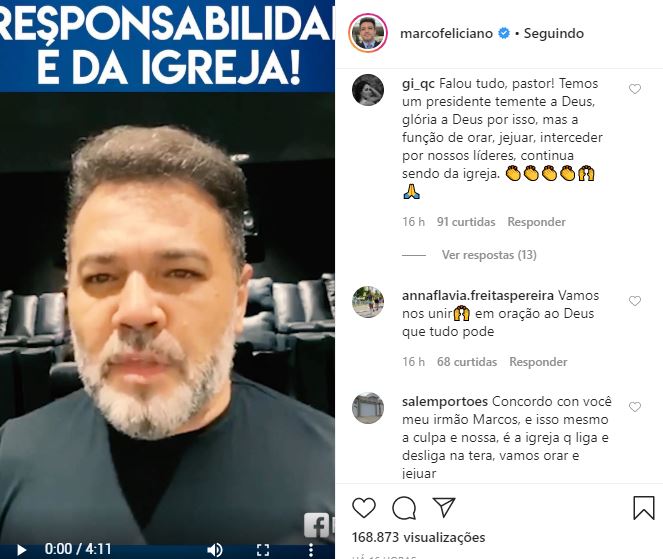 Líderes dão apoio a jejum convocado por Bolsonaro