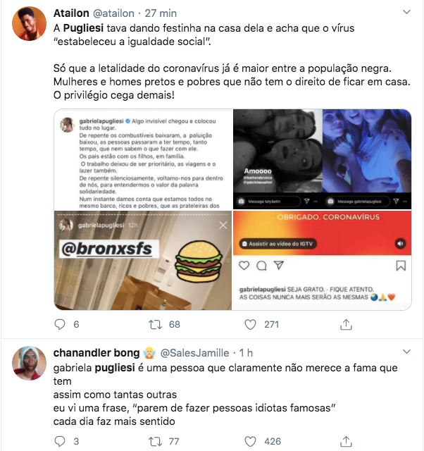 Gabriela Pugliesi foi alvo de críticas porque, apesar de curada da Covid-19, participou de festa durante a quarentena Gabriela Pugliesi foi alvo de críticas porque, apesar de curada da Covid-19, participou de festa durante a quarentena