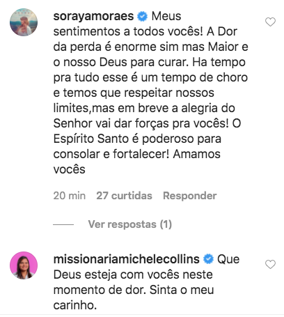 Amigos se solidarizam diante da morte da filha de Sarah Farias
