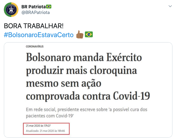 Internautas lembraram que Jair Bolsonaro já havia investido na cloroquina mesmo antes do sucesso do remédio