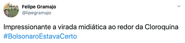 Internautas lembraram que Jair Bolsonaro já havia investido na cloroquina mesmo antes do sucesso do remédio