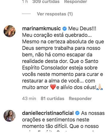 Amigos se solidarizam diante da morte da filha de Sarah Farias