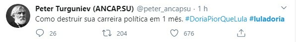 Doria foi duramente criticado após compartilhar publicação de Lula